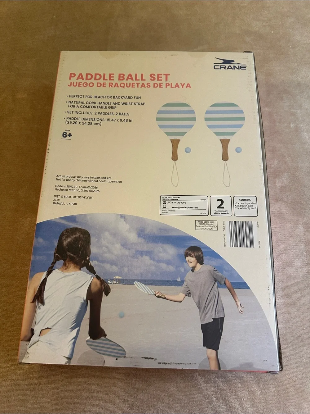 Crane paddle ball
